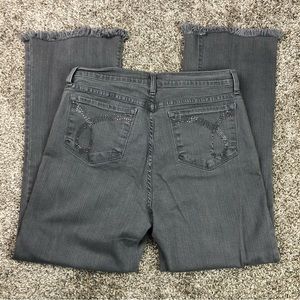 NYDJ Women’s Gray High Rise Fringe End Denim Jeans Size 12